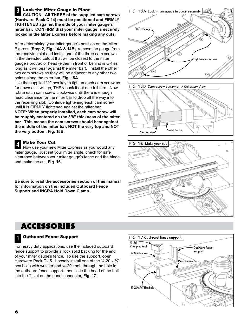 Accessories accessories | INCRA Miter Express User Manual | Page 6 / 8