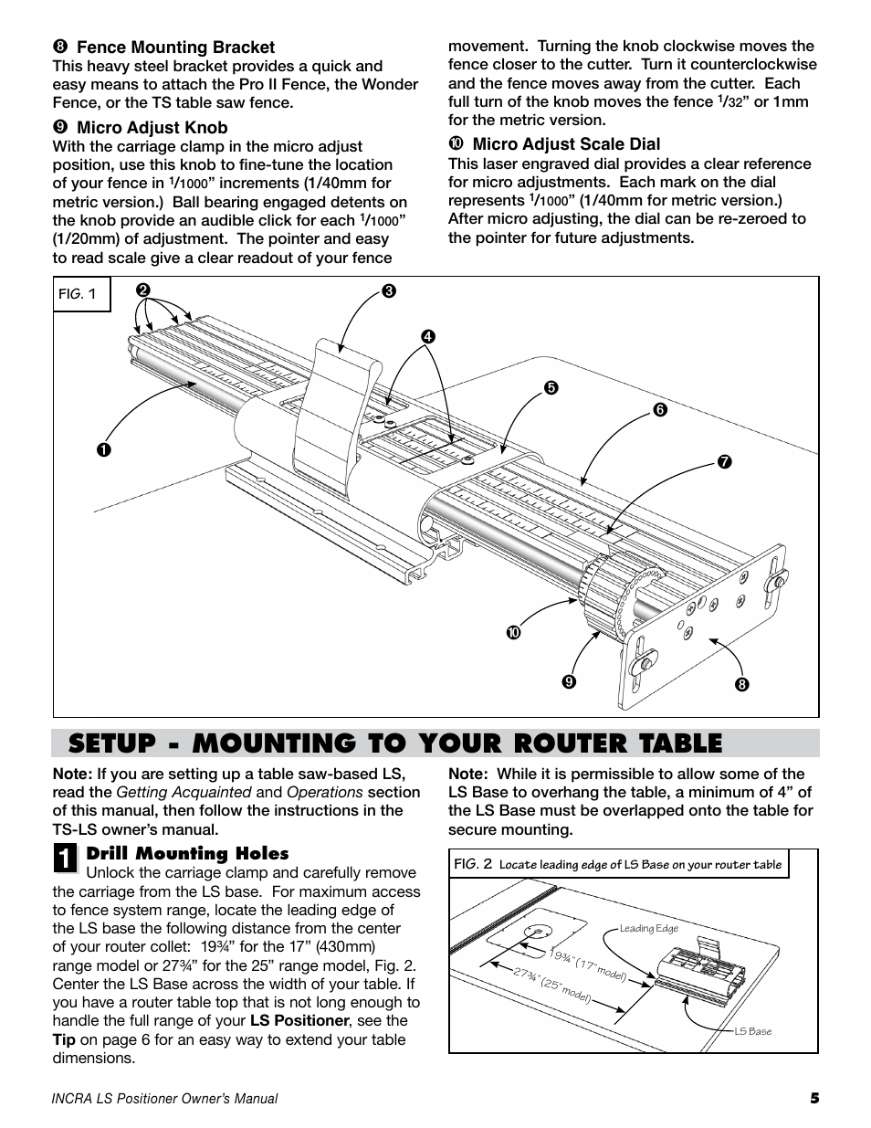 Setup - mounting to your router table | INCRA LS Positioner User Manual | Page 5 / 16