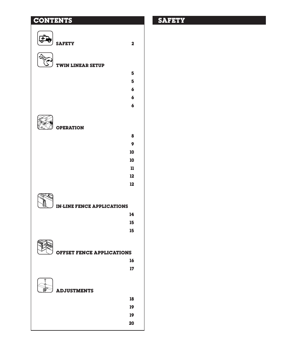 INCRA Twin Linear User Manual | Page 2 / 20