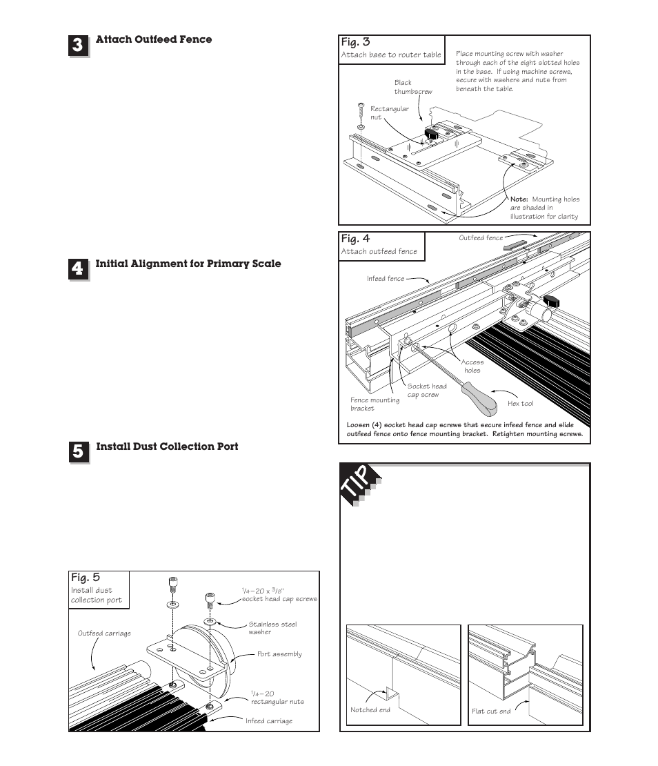 Fig. 3, Fig. 4, Fig. 5 | INCRA Twin Linear User Manual | Page 4 / 20