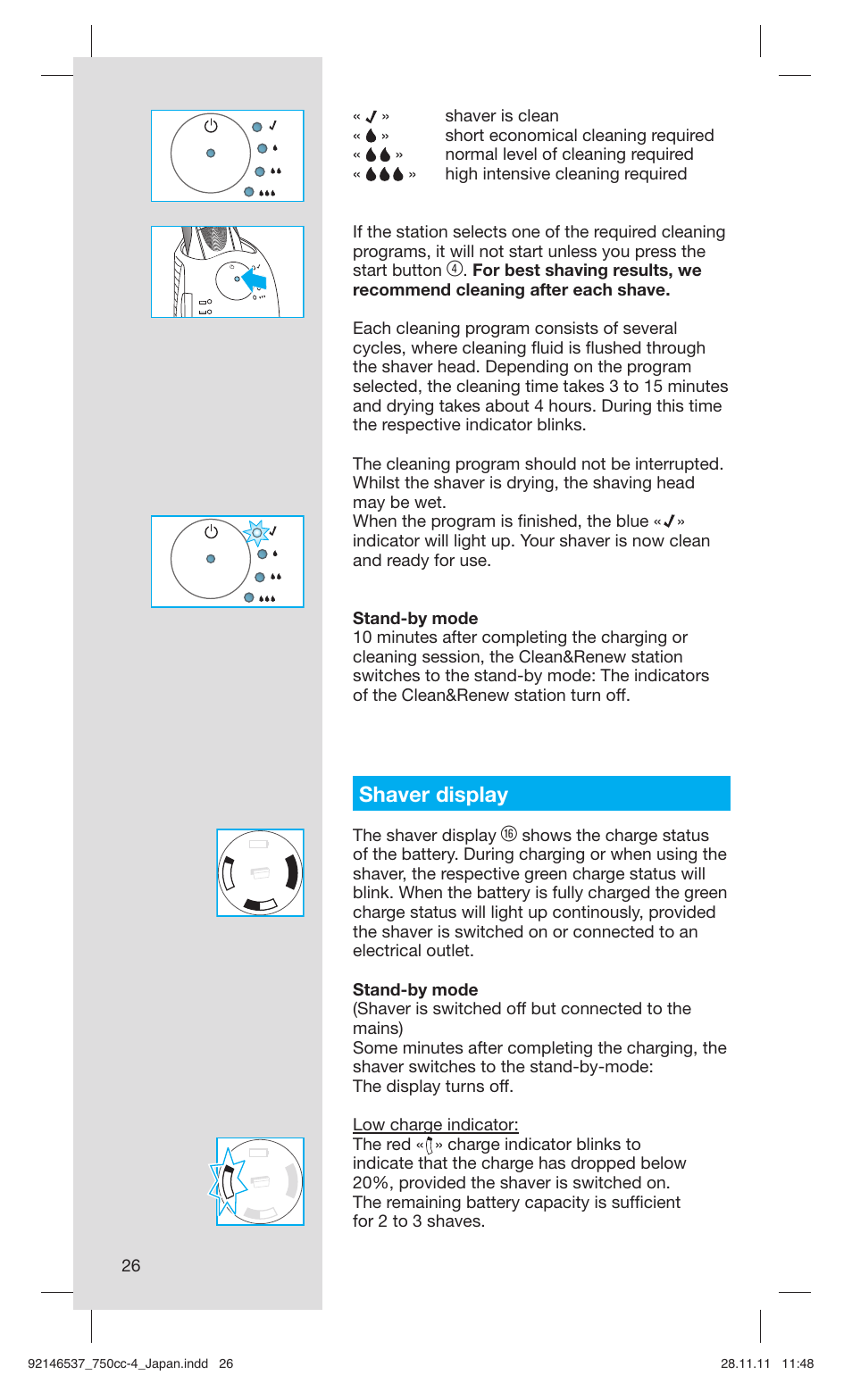 Shaver display | Braun 750CC-4 User Manual | Page 26 / 32