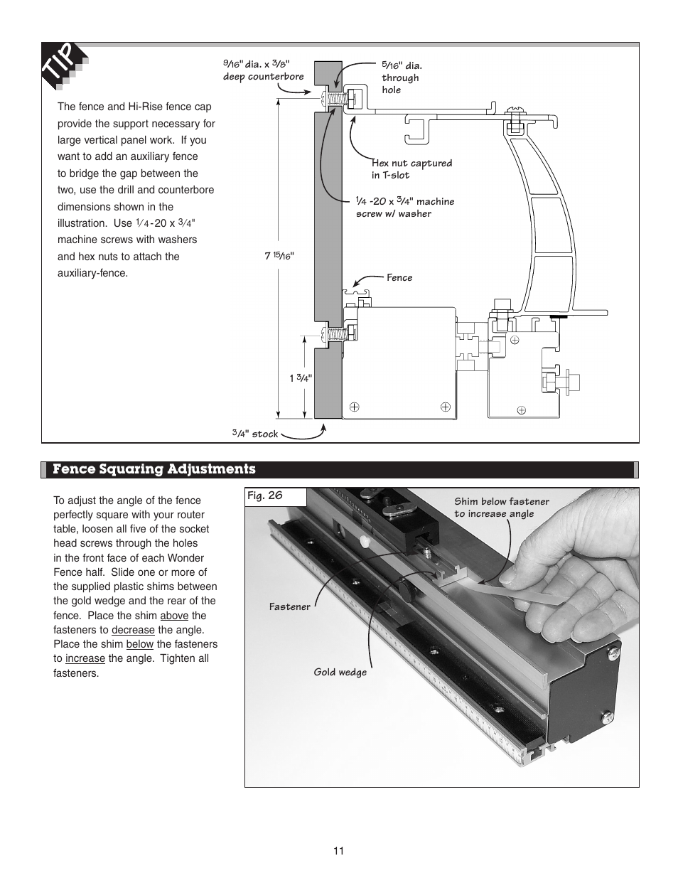 INCRA Wonder Fence User Manual | Page 11 / 12