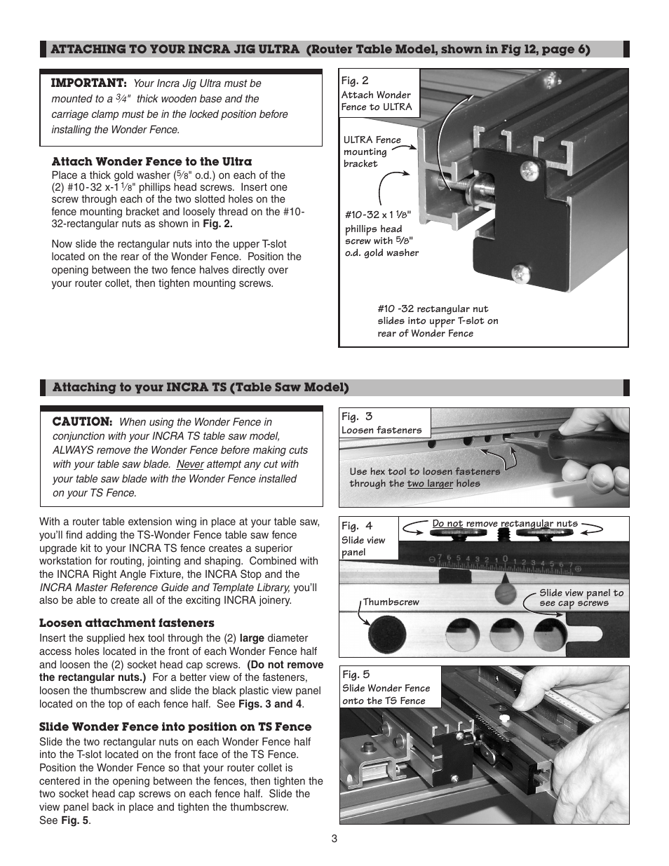 INCRA Wonder Fence User Manual | Page 3 / 12