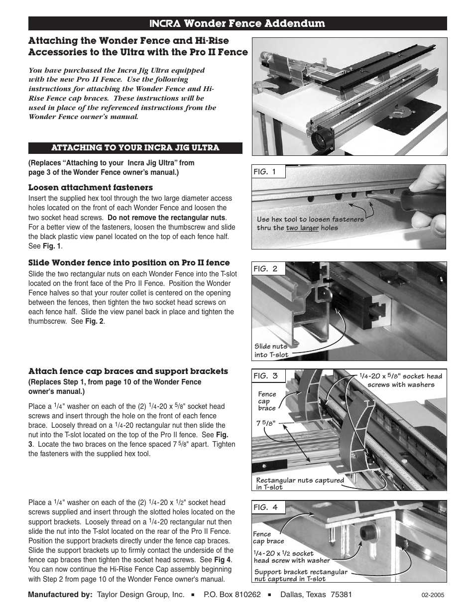 INCRA Wonder Fence ultra User Manual | 1 page