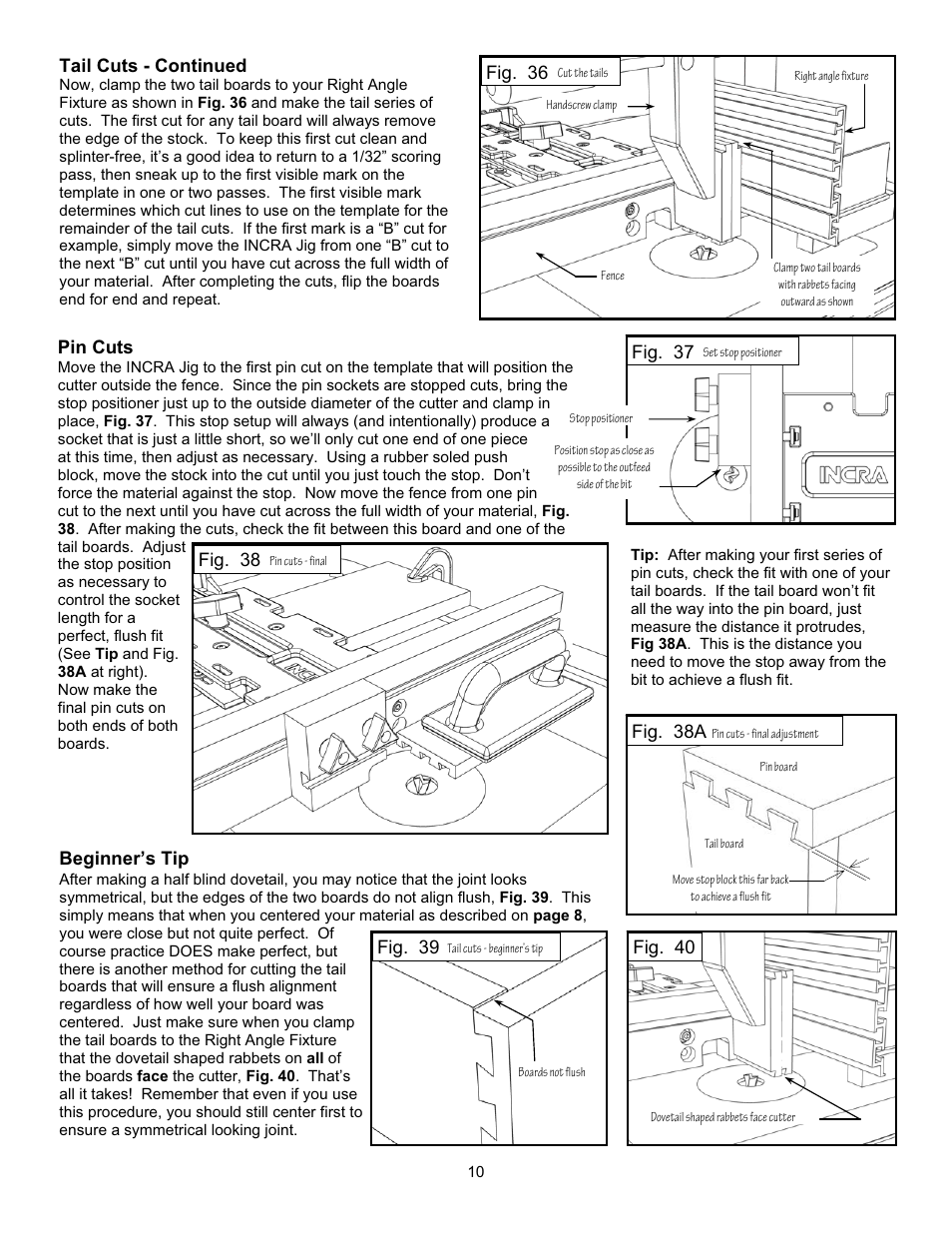 INCRA Jig User Manual | Page 10 / 16