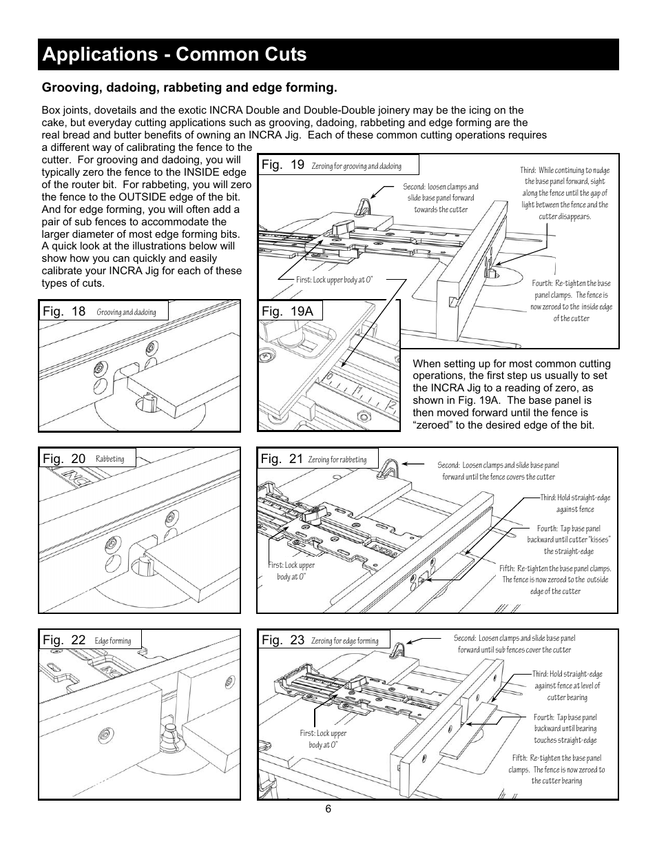 Applications - common cuts | INCRA Jig User Manual | Page 6 / 16