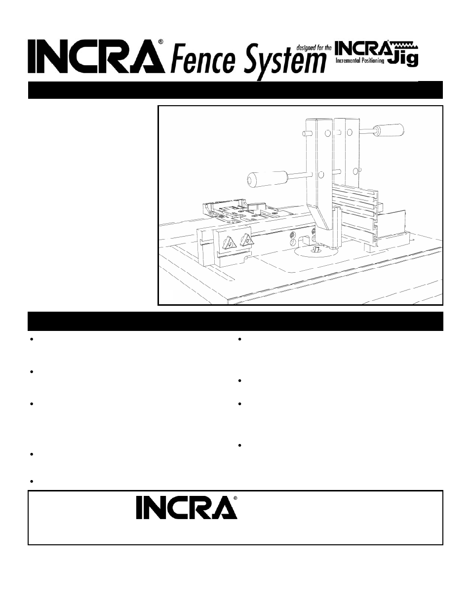 INCRA Jig Fence System User Manual | 4 pages