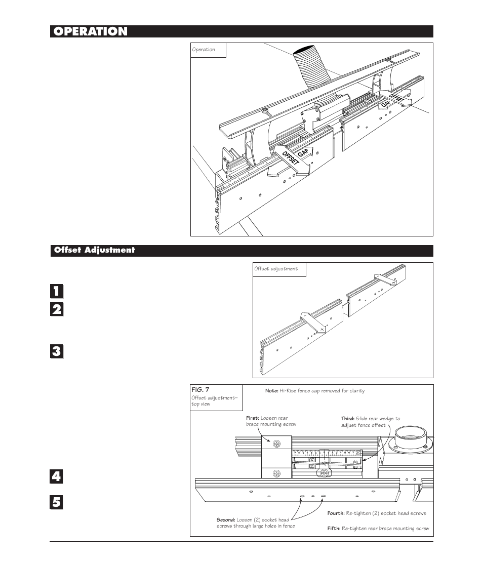 Operation, Offset adjustment | INCRA Intelli-Fence User Manual | Page 4 / 8