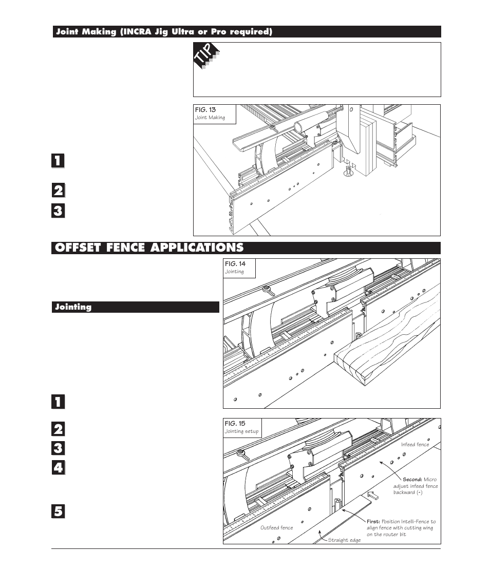 Joint making, Offset fence applications, Jointing | INCRA Intelli-Fence User Manual | Page 7 / 8