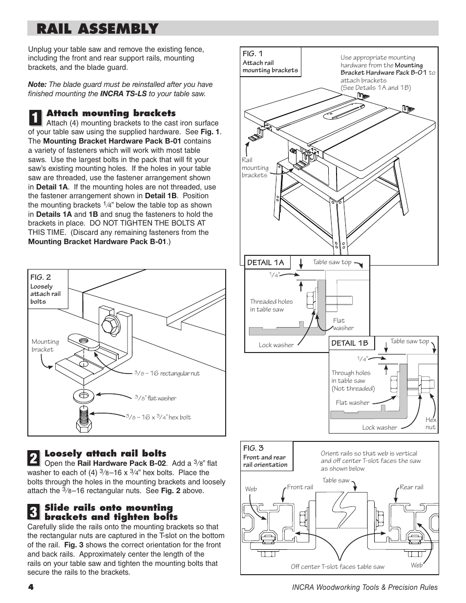 Rail assembly | INCRA TS-LS Table Saw Fence User Manual | Page 4 / 12