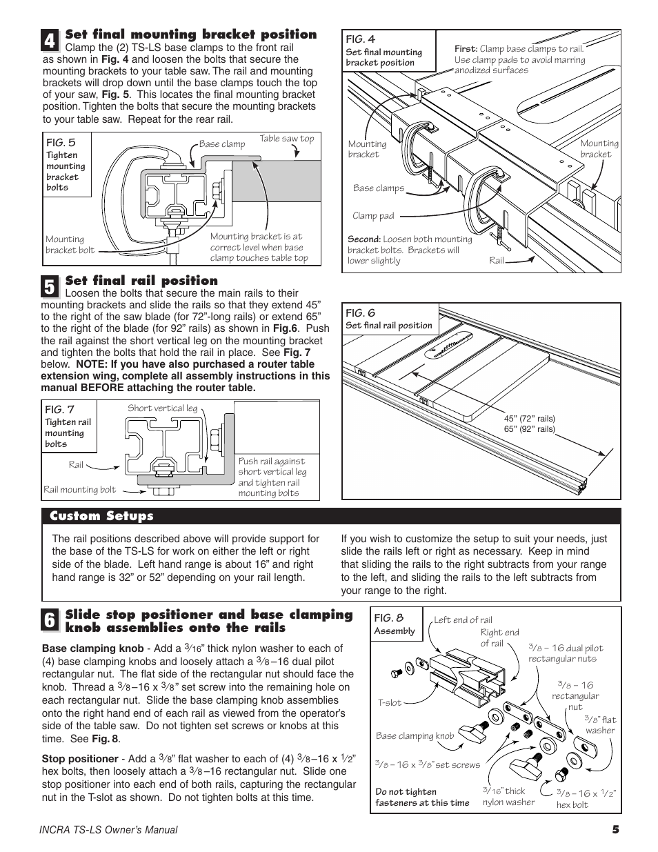 INCRA TS-LS Table Saw Fence User Manual | Page 5 / 12