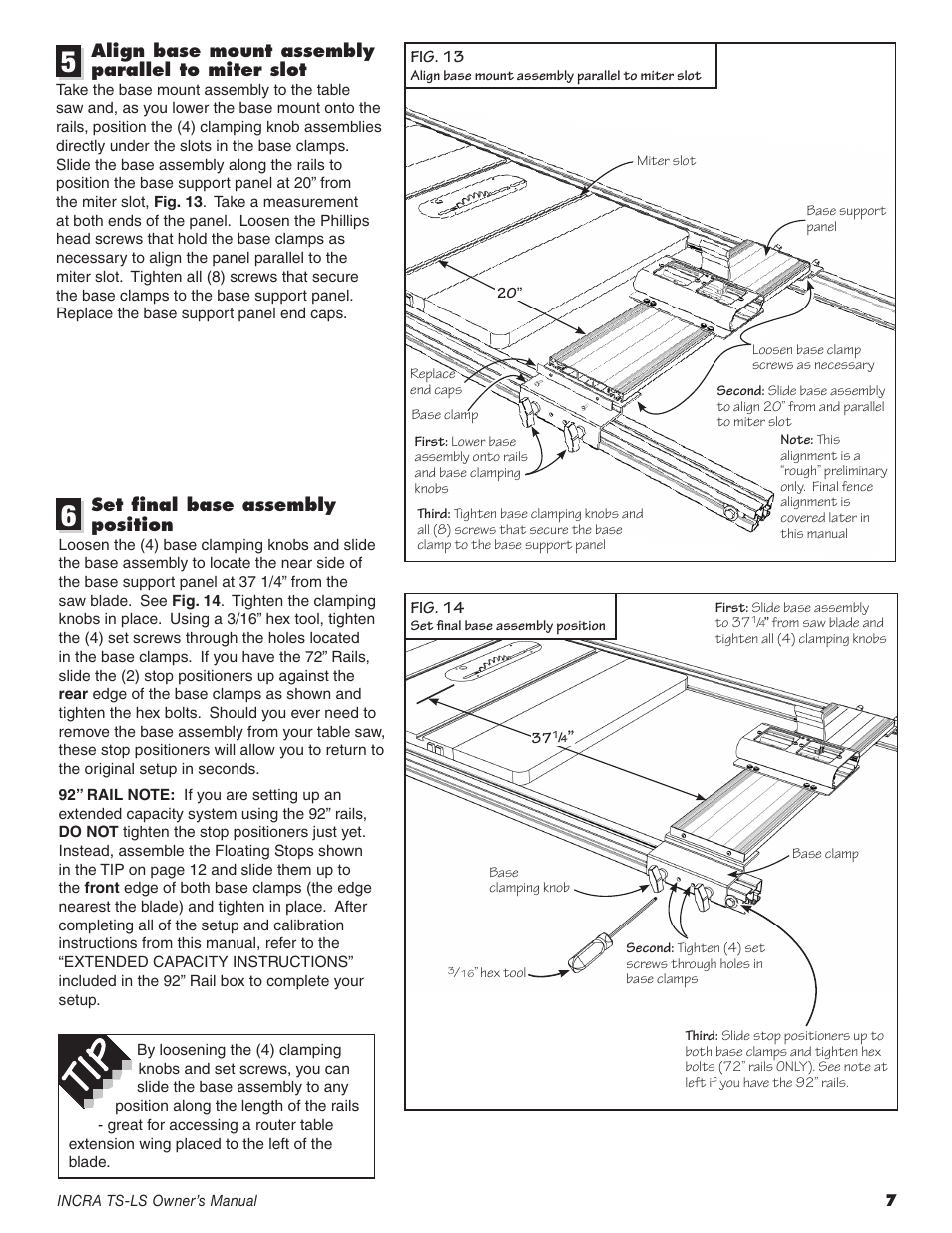 INCRA TS-LS Table Saw Fence User Manual | Page 7 / 12