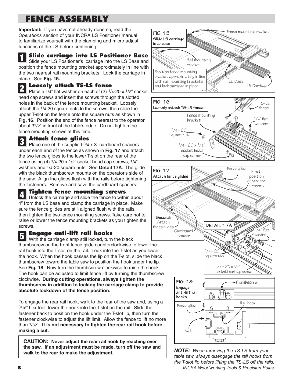 Fence assembly | INCRA TS-LS Table Saw Fence User Manual | Page 8 / 12