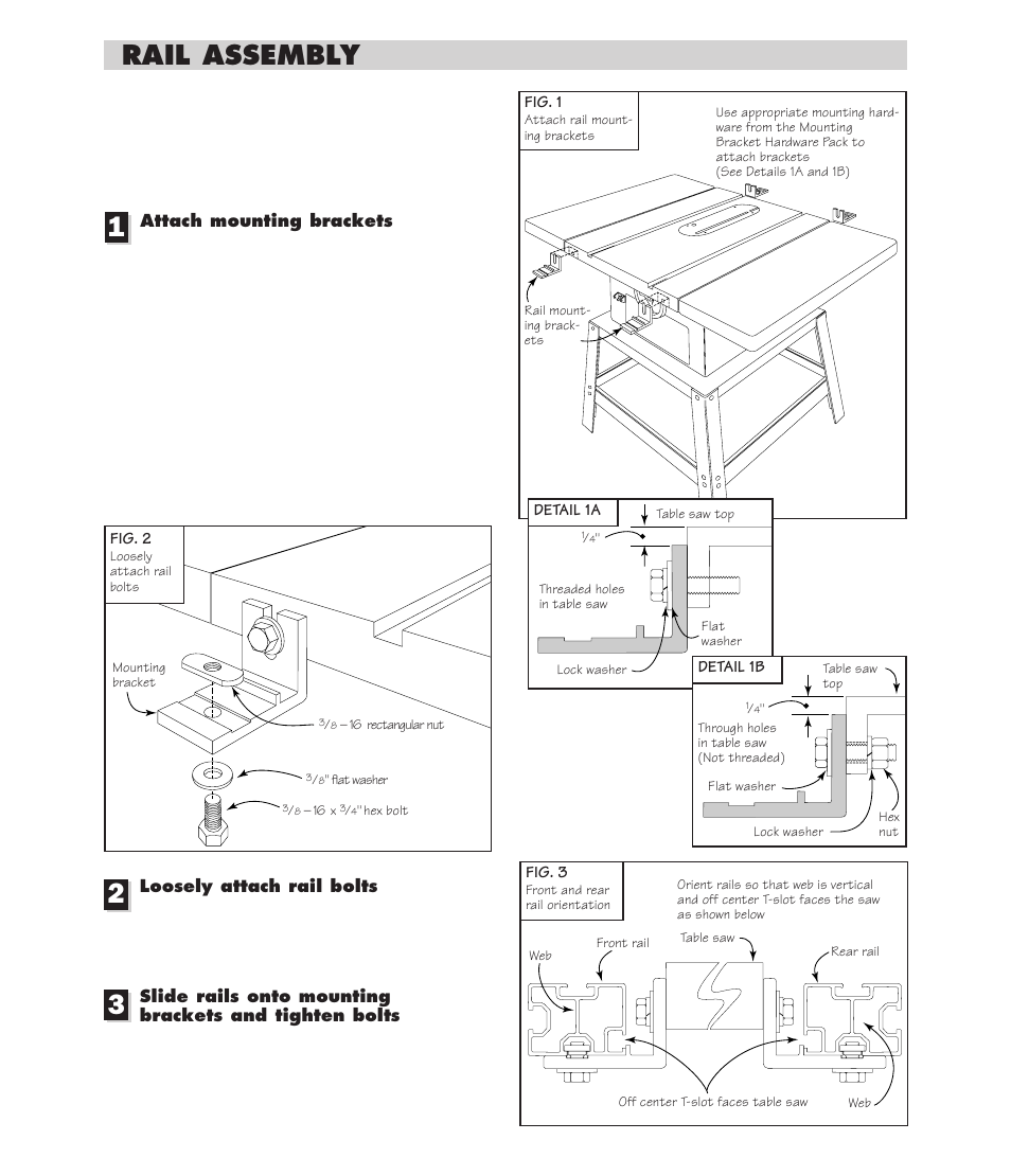 Rail assembly | INCRA TS-II Table Saw Fence User Manual | Page 4 / 12