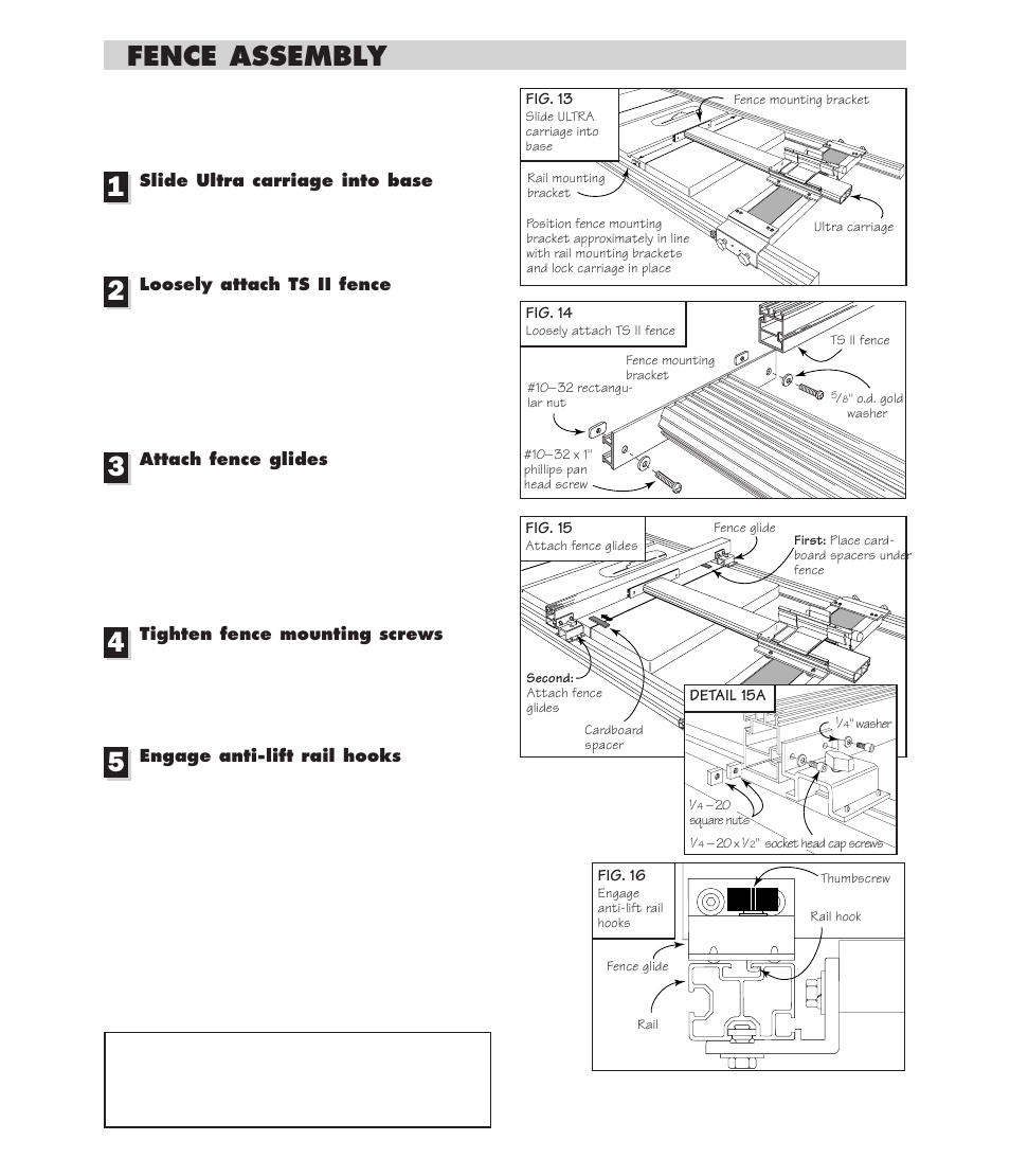 Fence assembly | INCRA TS-II Table Saw Fence User Manual | Page 8 / 12