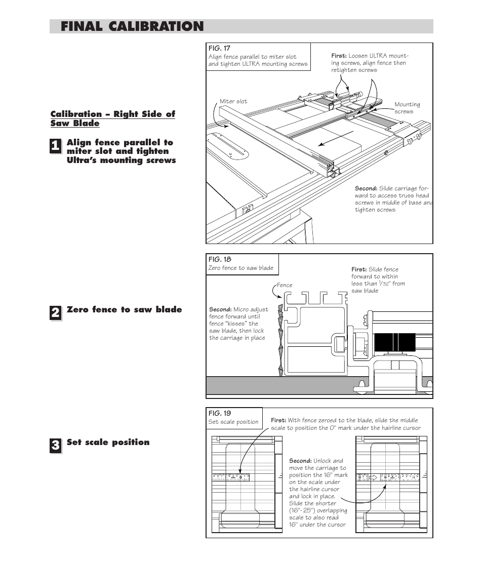 Final calibration | INCRA TS-II Table Saw Fence User Manual | Page 9 / 12