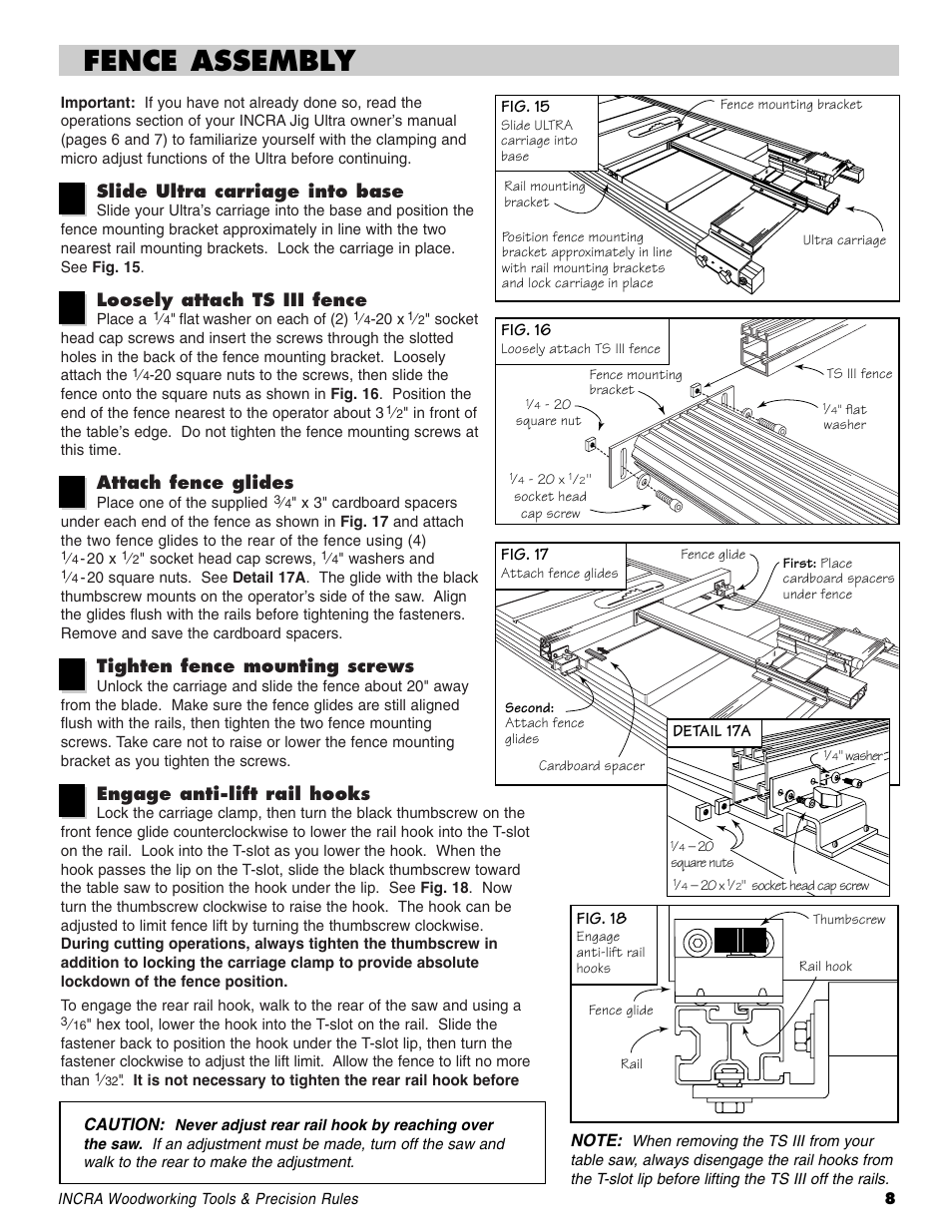 Fence assembly | INCRA TSIII Table Saw Fence User Manual | Page 8 / 12