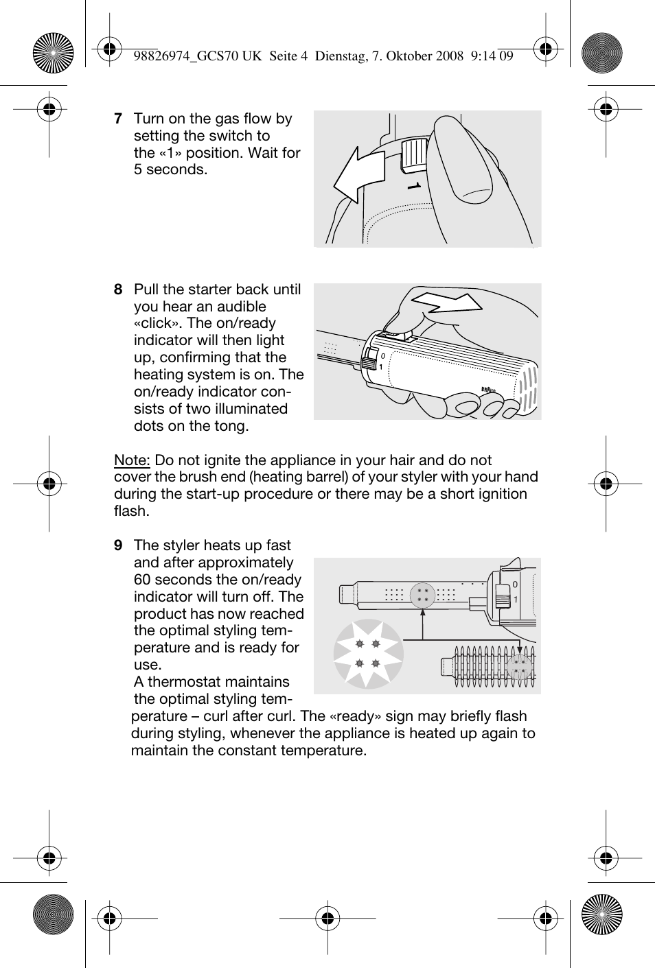 Braun CORDLESS POCKET STYLER GCS 70 User Manual | Page 5 / 8