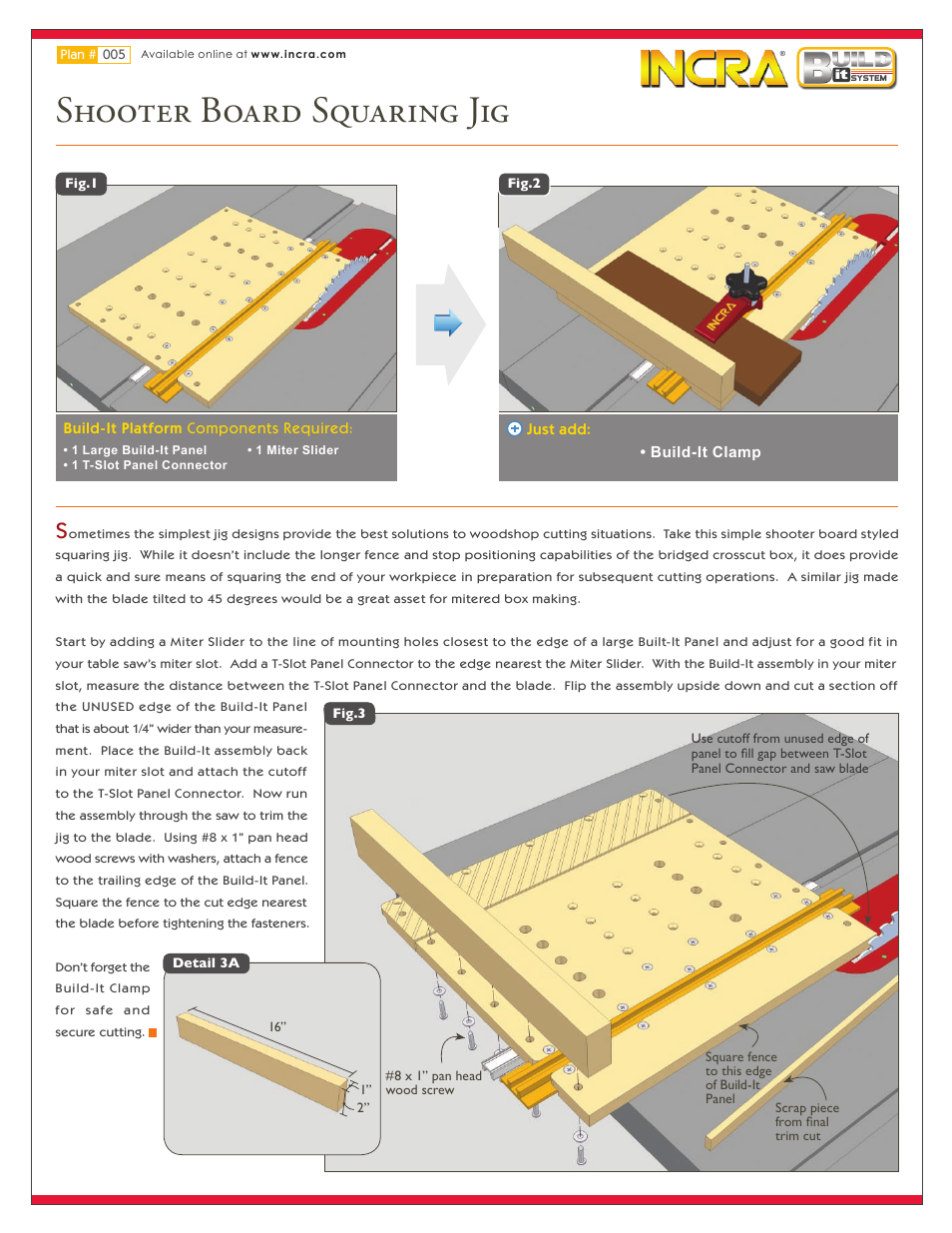 Shooter board squaring jig | INCRA Build-It Starter Kit User Manual | Page 4 / 6