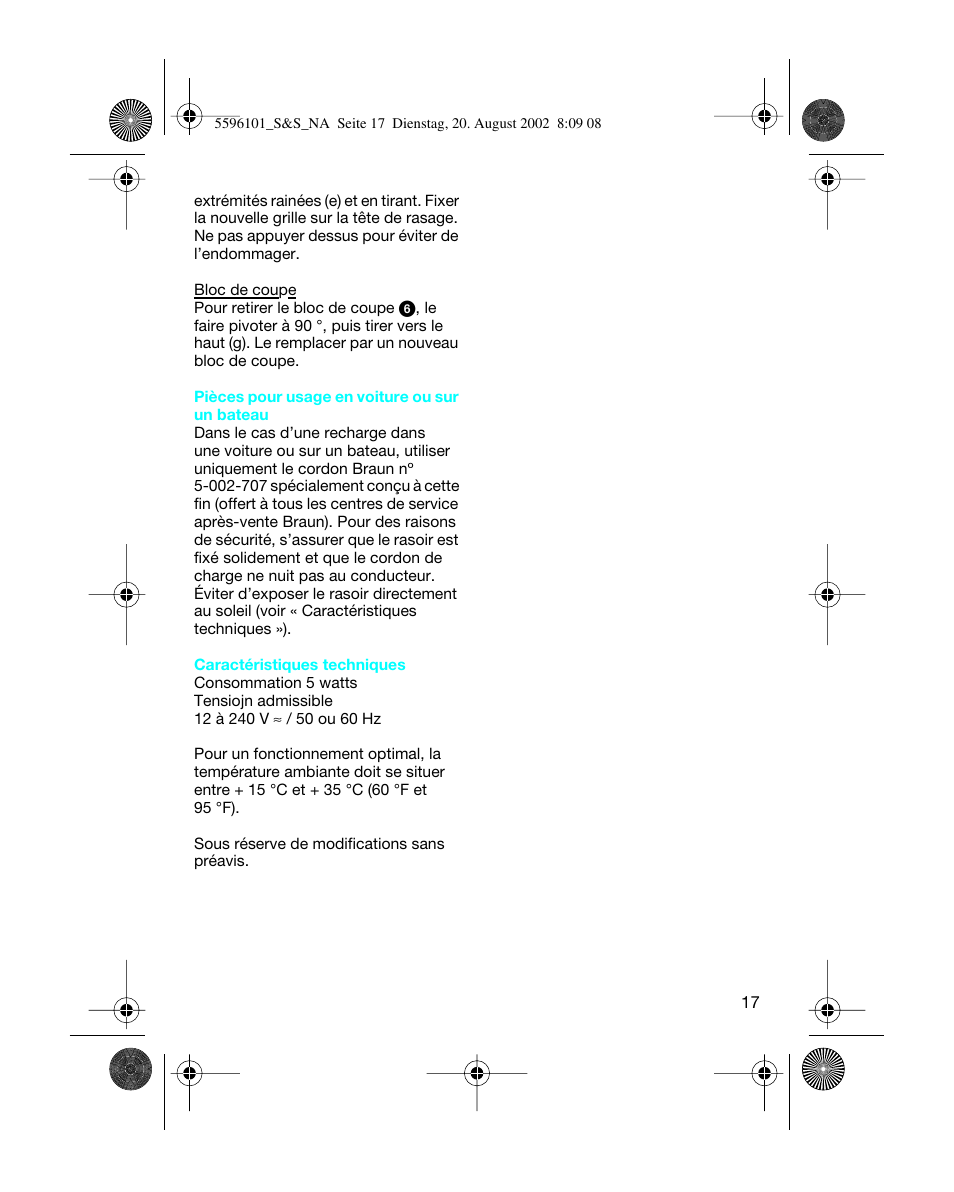 Braun 5596 User Manual | Page 17 / 25