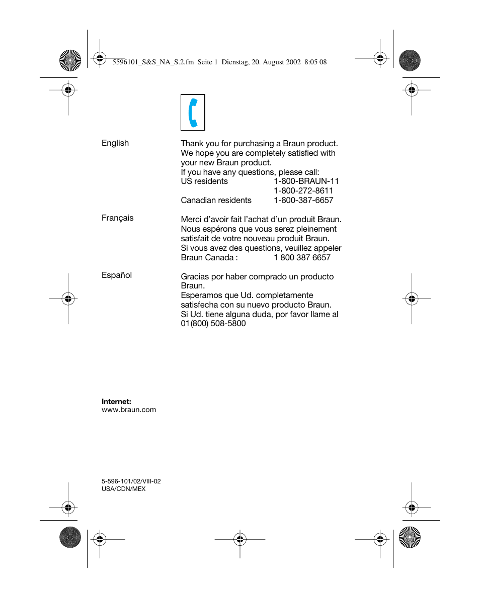 Braun 5596 User Manual | Page 2 / 25
