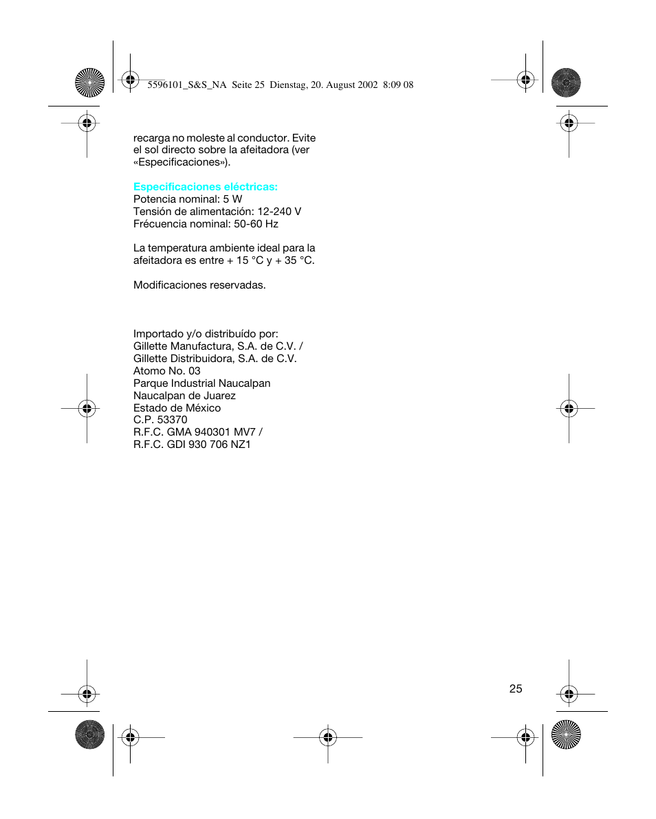 Braun 5596 User Manual | Page 25 / 25