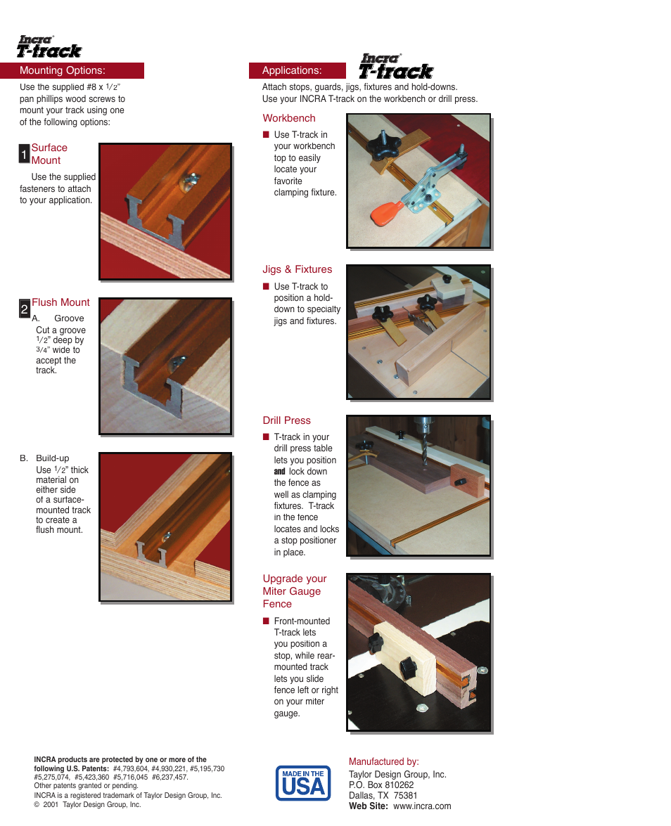 INCRA T-Track Single Track User Manual | 1 page