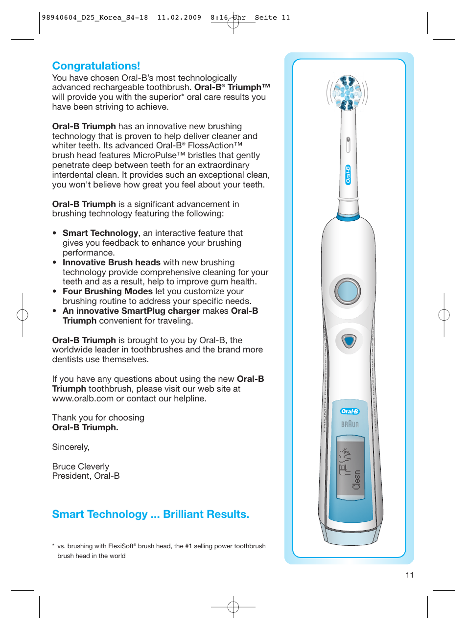 Smart technology ... brilliant results | Braun Type 3731 User Manual | Page 11 / 17
