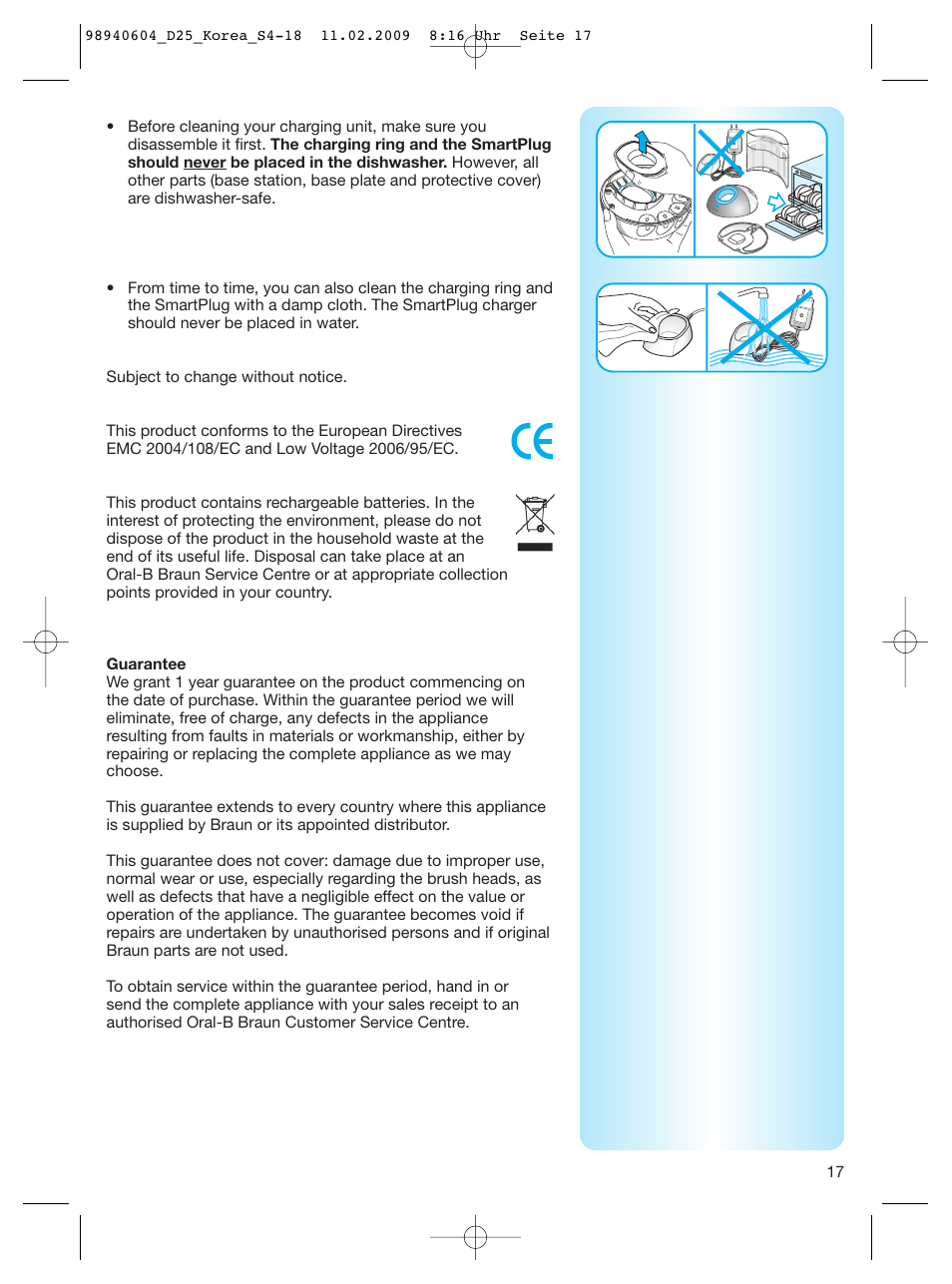 Braun Type 3731 User Manual | Page 17 / 17