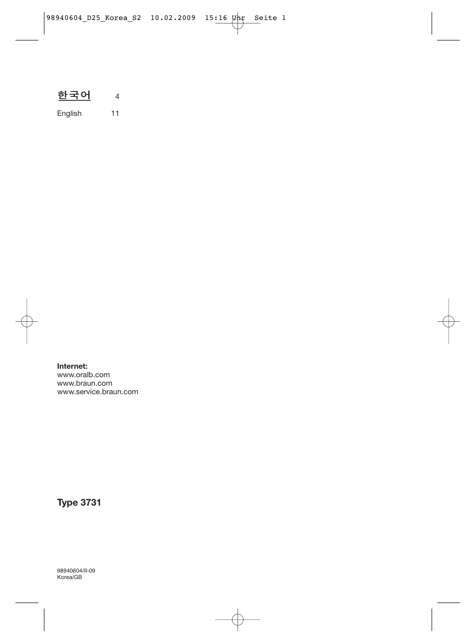 Braun Type 3731 User Manual | Page 2 / 17