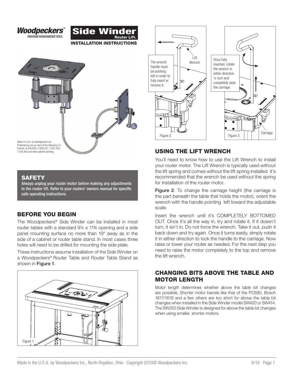 INCRA Side Winder HD Router Lift User Manual | 7 pages