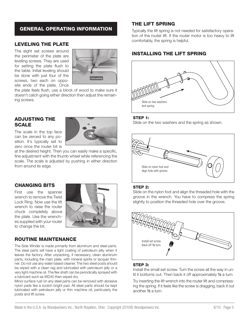 INCRA Side Winder HD Router Lift User Manual | Page 5 / 7