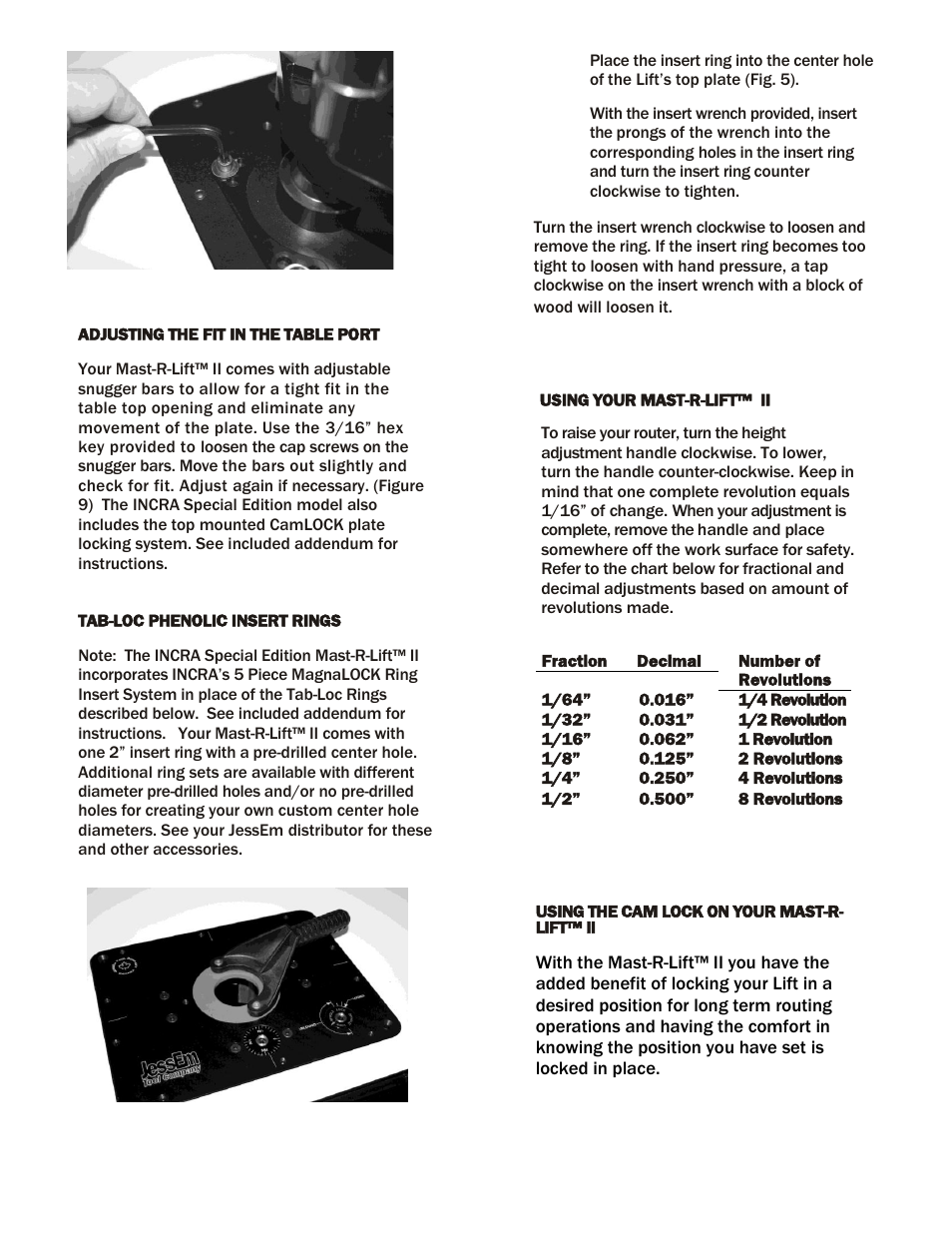 INCRA Mast-R-Lift II User Manual | Page 5 / 7