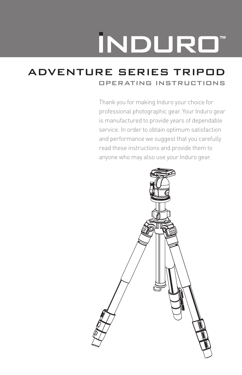 Induro Adventure AP Series Tripod User Manual | 4 pages