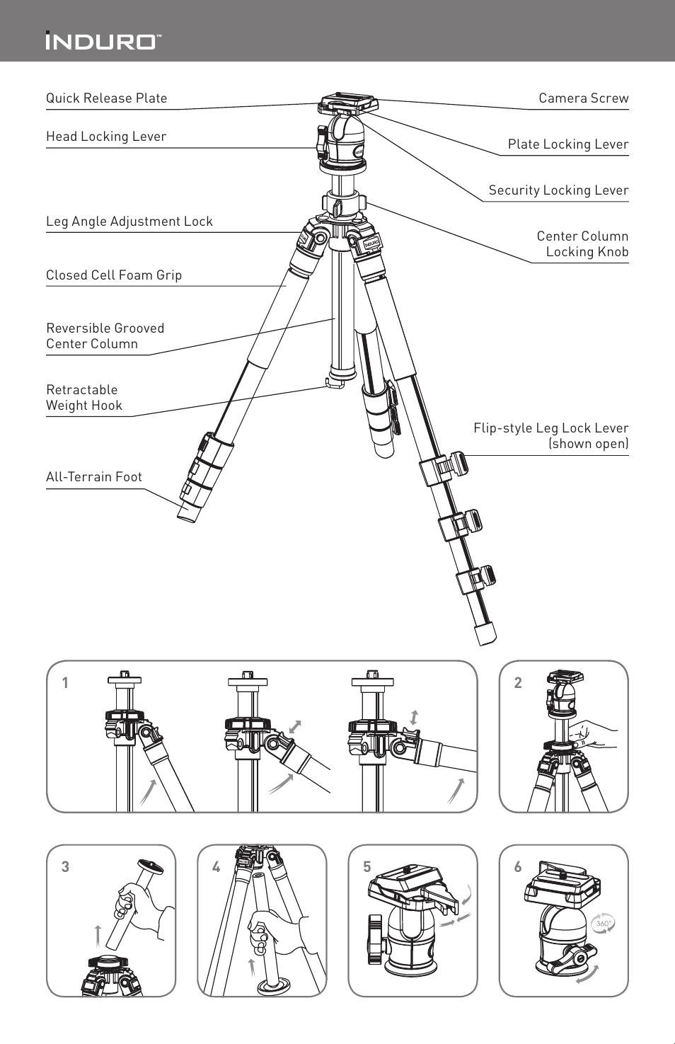 Induro Adventure AP Series Tripod User Manual | Page 2 / 4