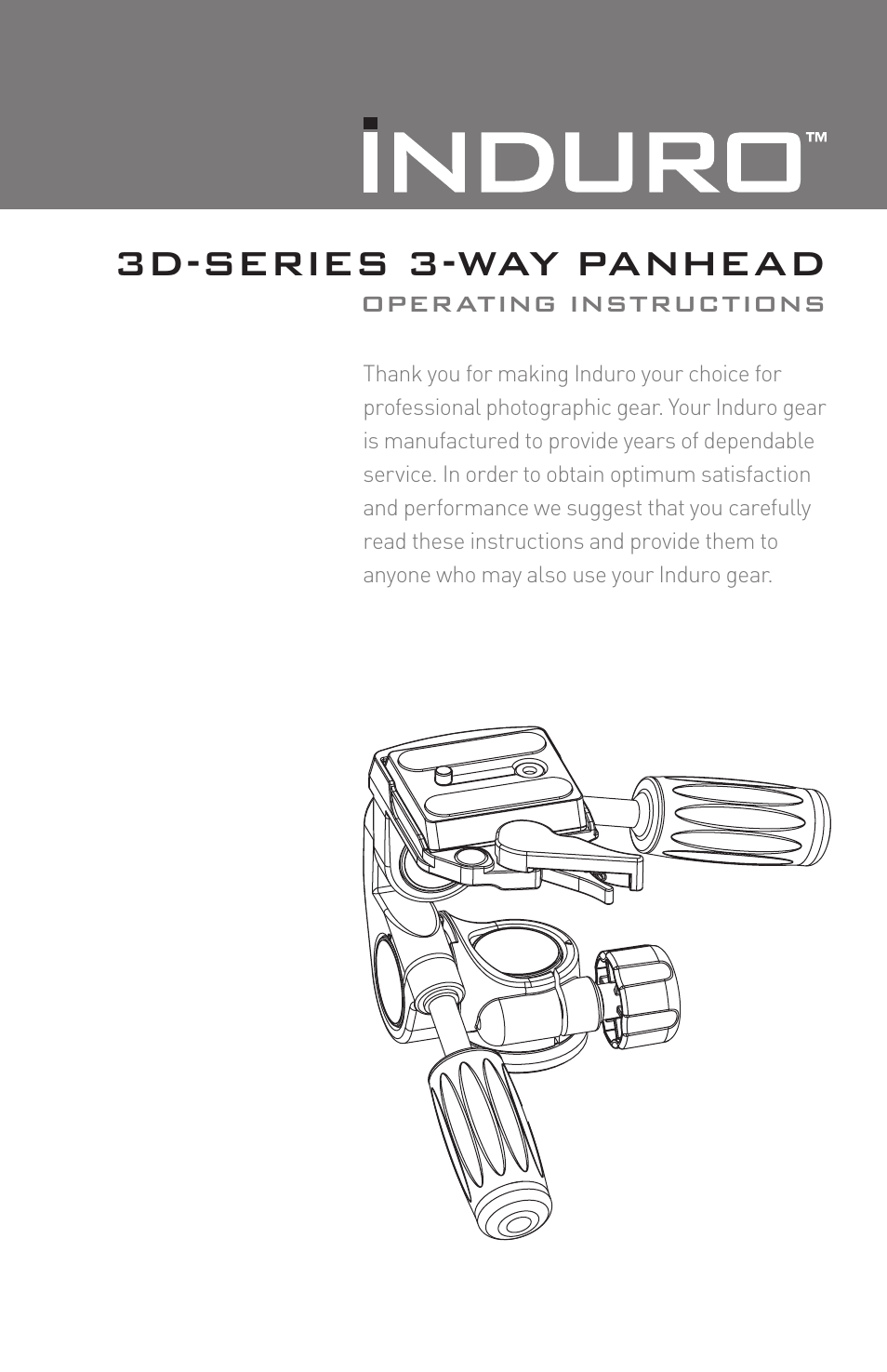 Induro 3D PanHead User Manual | 4 pages
