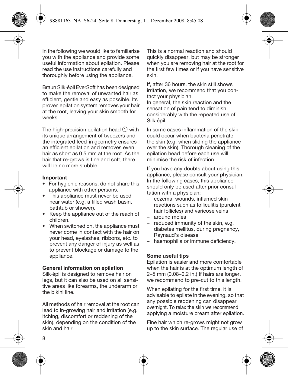 Braun SILK-EPIL 5316 User Manual | Page 7 / 21