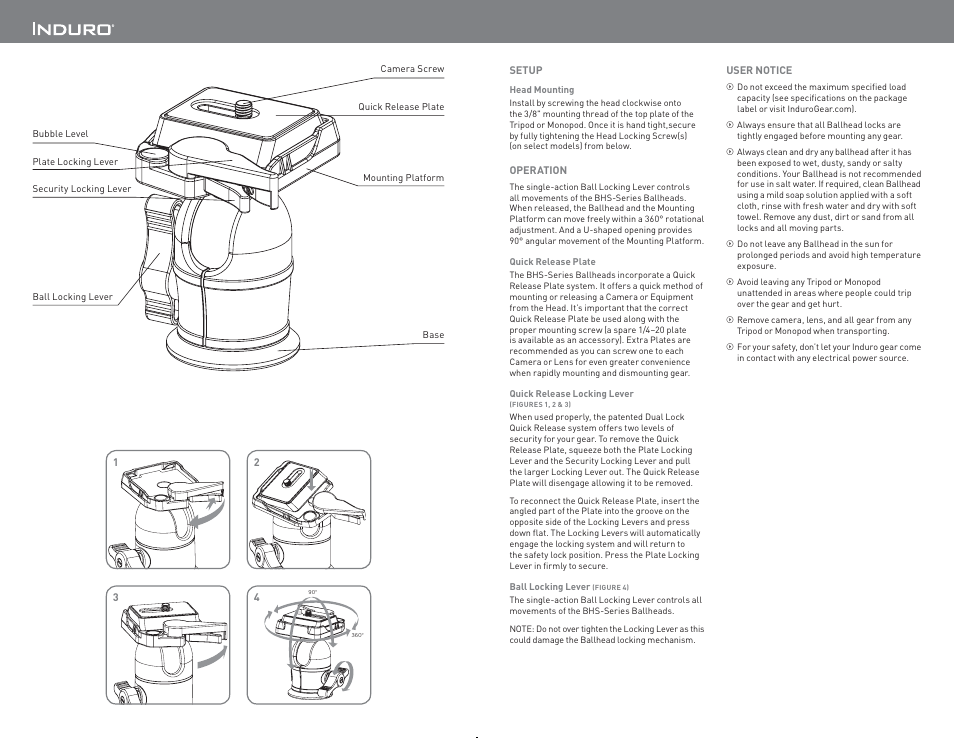 Induro BHS BallHead User Manual | Page 2 / 2
