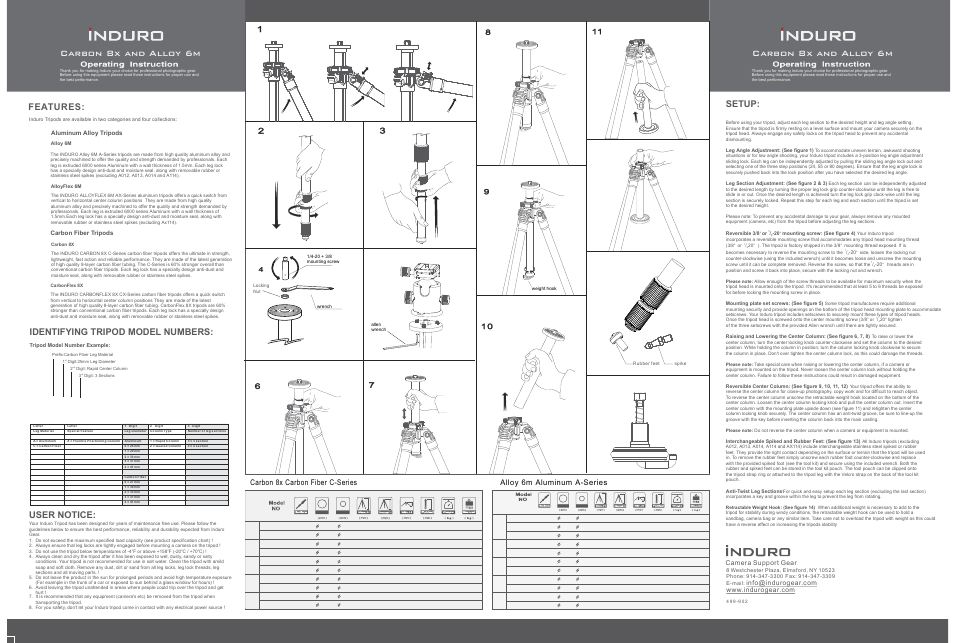 Induro A Tripod User Manual | 1 page