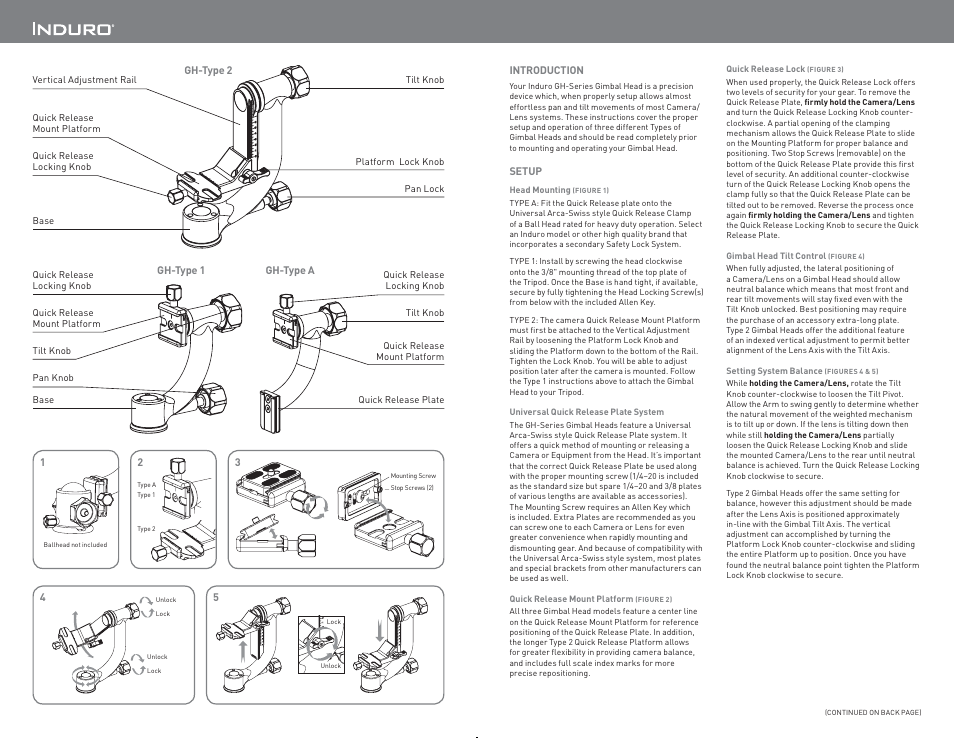 Induro GH Gimbal Head User Manual | Page 2 / 2