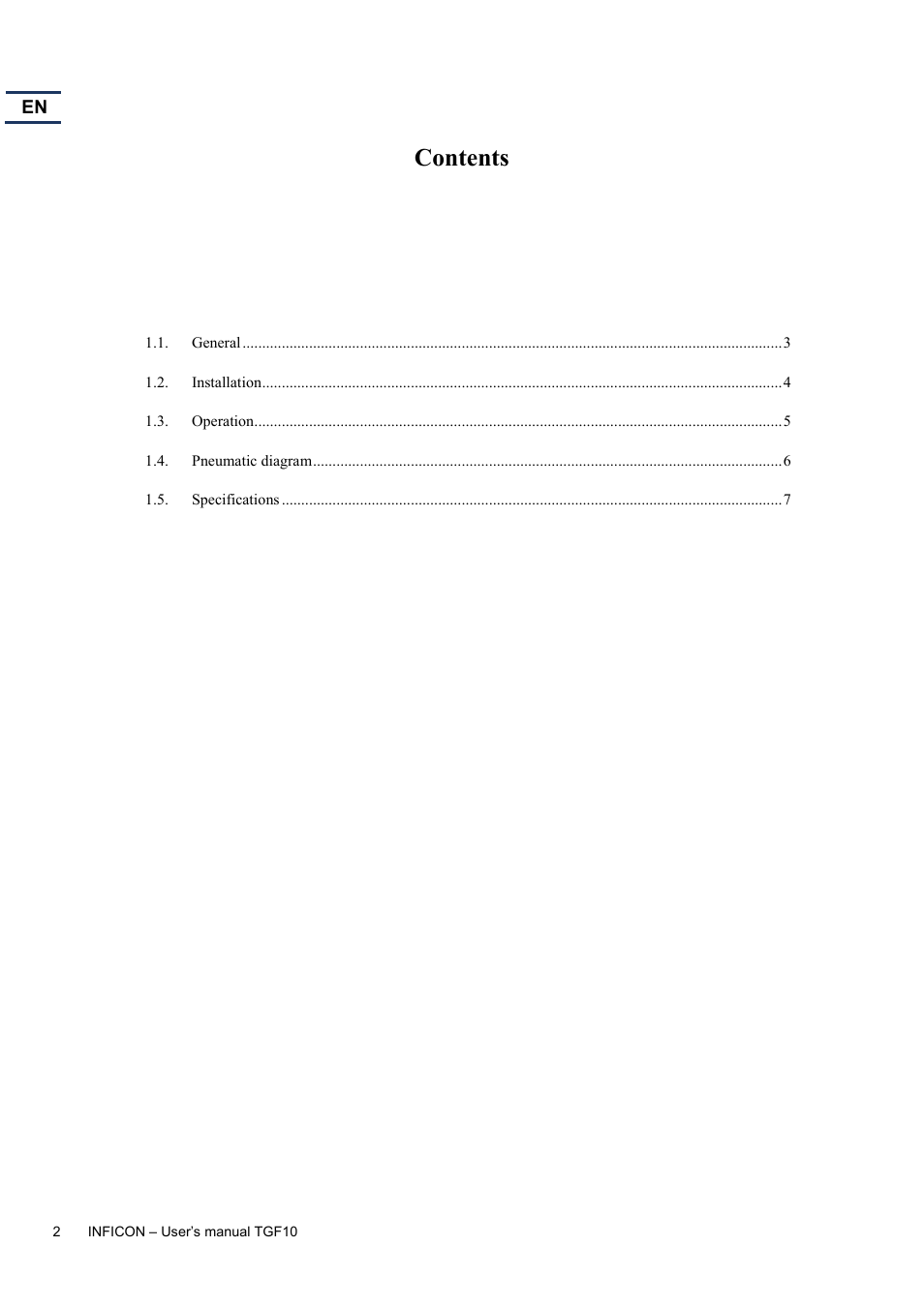 INFICON TGF10 Tracer Gas Filler User Manual | Page 4 / 36