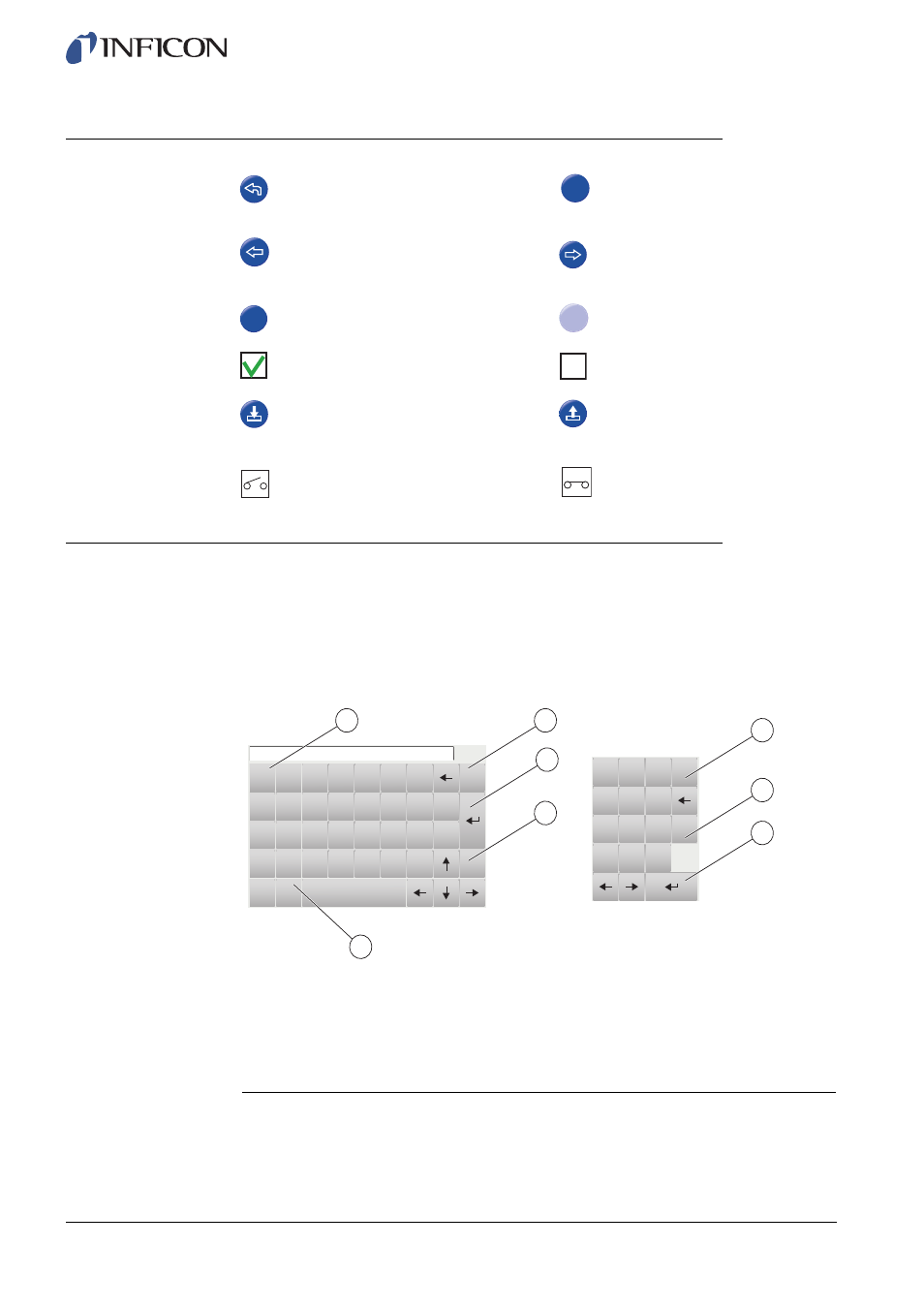 2 navigation and other buttons, 3 entering numbers and text, Menu system | INFICON Sensistor ILS500F Leak Detection System User Manual | Page 28 / 90