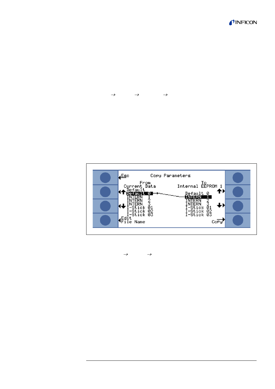 7 using the i-stick and the parameter sets, Using the i-stick and the parameter sets | INFICON T-Guard Leak Detection Sensor User Manual | Page 55 / 85