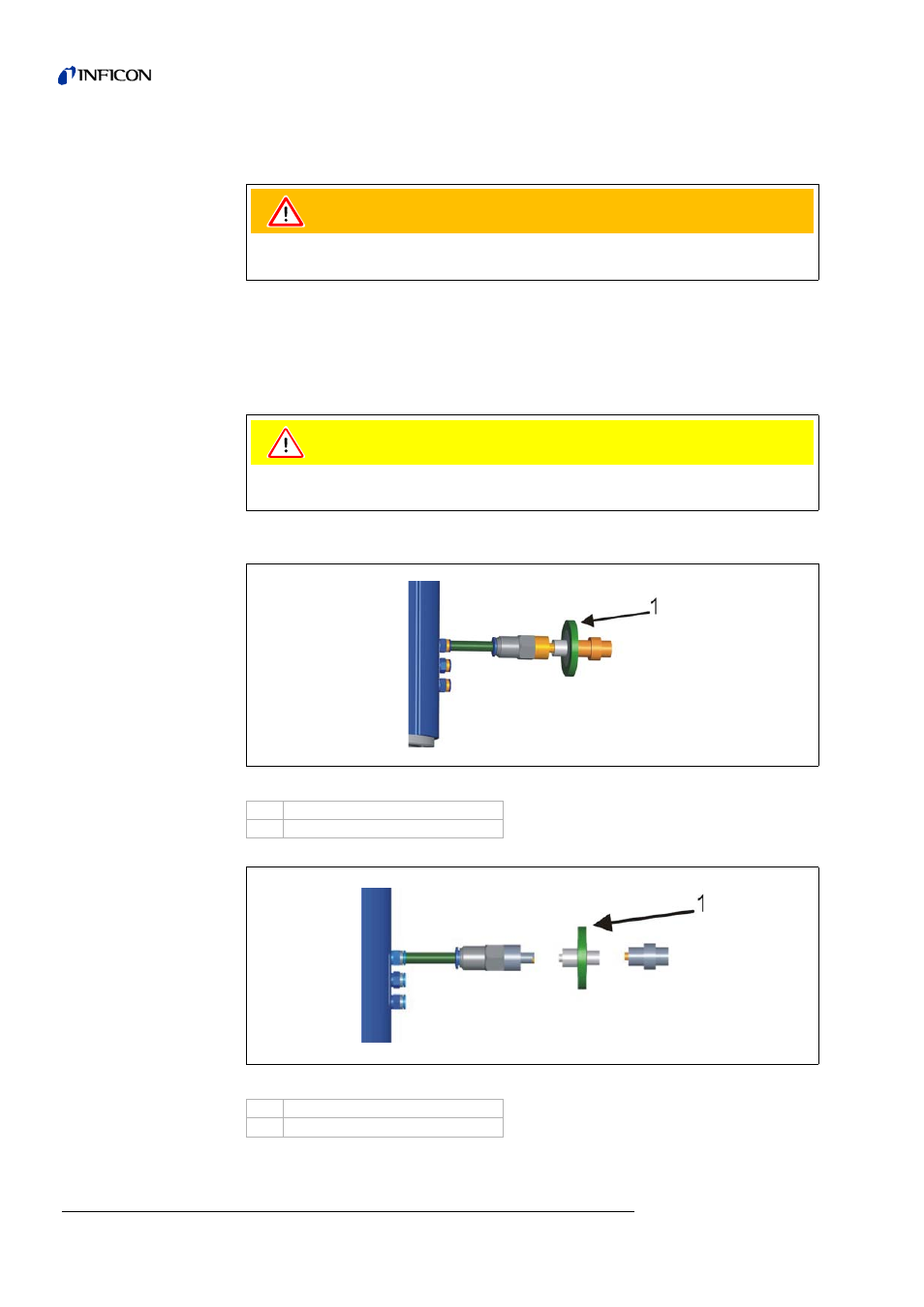 6 maintenance, 1 replacing the inlet filters, Replacing the inlet filters | 6maintenance, Warning, Caution | INFICON T-Guard Leak Detection Sensor User Manual | Page 68 / 85