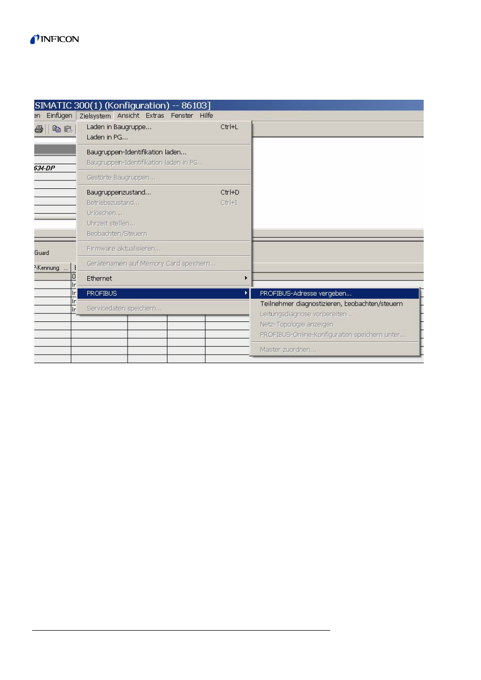 1 assignment of the profibus address, 2 diagnosis with the t-guard™ info menu, Assignment of the profibus address | Diagnosis with the t-guard™ info menu | INFICON T-Guard Leak Detection Sensor Interface description User Manual | Page 38 / 40
