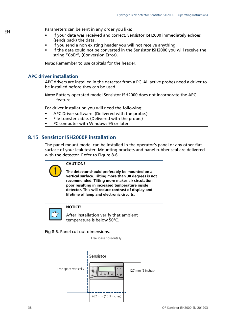 15 sensistor ish2000p installation, Apc driver installation | INFICON Sensistor ISH2000P Hydrogen Leak Detector, Panel Model User Manual | Page 40 / 51