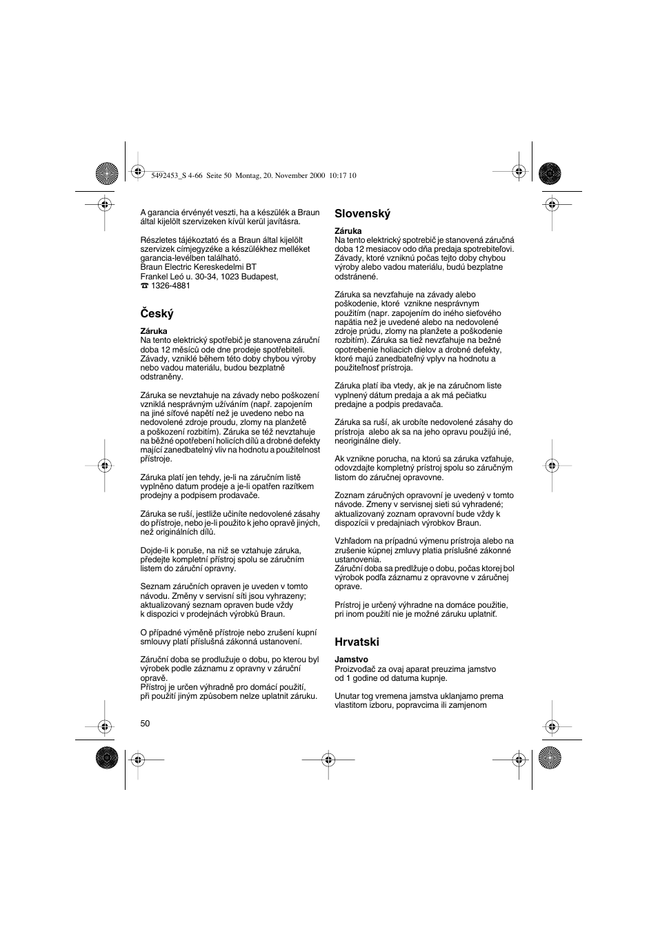 Braun Syncro 7540 User Manual | Page 50 / 56