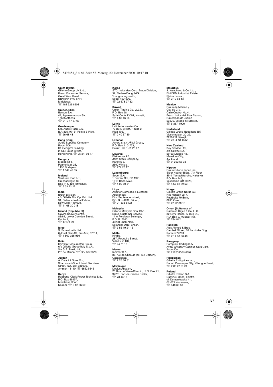 Braun Syncro 7540 User Manual | Page 55 / 56