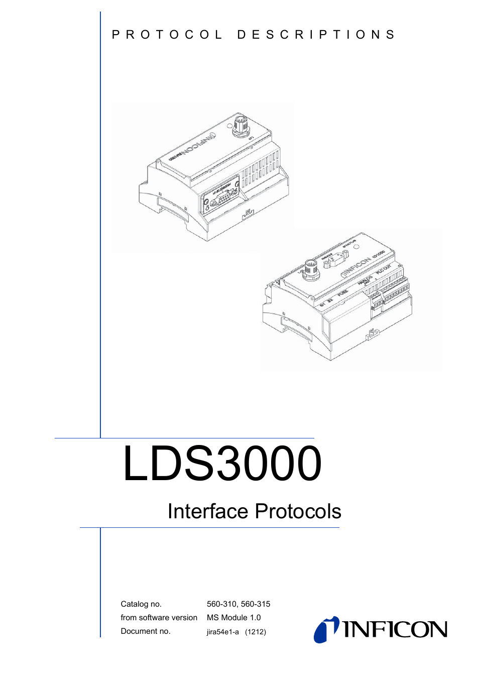INFICON LDS3000 Modular Leak Detector Interface description User Manual | 56 pages