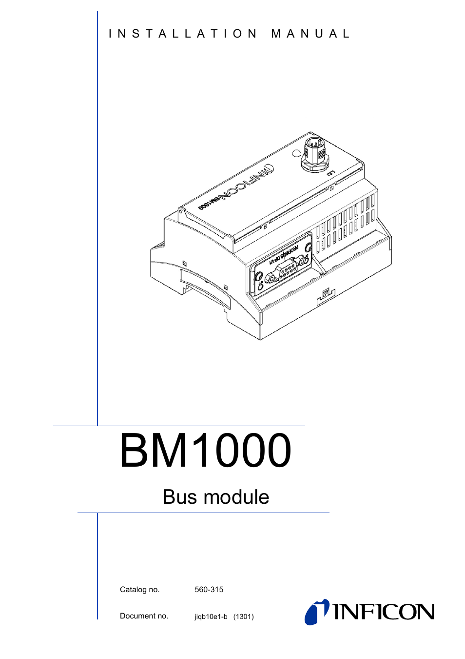 INFICON BM1000 Bus module User Manual | 14 pages